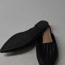 Women's Black Woven Pointed Mules – Size 8.5, Slip-On Flat Shoes 