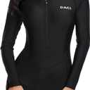 Daci Zipper Long Sleeve One Piece Rash Guard Swimsuit UPF 50+ | Boyleg,Sun Protection,Zip,Clolor Block,Quick Dry, XXL