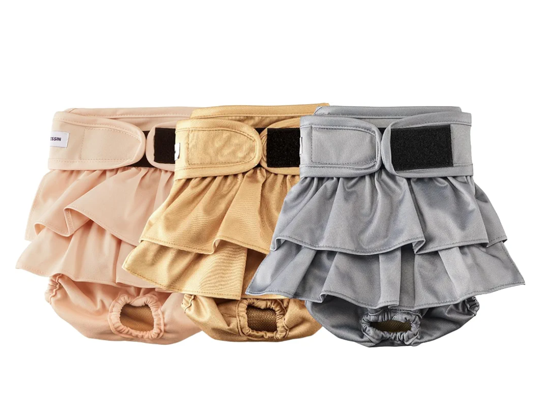 Reusable Dog Diapers Female Large Washable, Premium Doggie Diaper for Dogs, Pack of 3, Highly Absorbent Dog Diaper for Heat, Incontinence and Puppy Training(L)