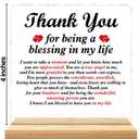 Thank You Gifts for Women Men, Appreciation Religious Gifts for Coworker Principal Friends, Thank You for Being a Blessing in My Life Acrylic Plaque Sign with Wooden Stand Home Office Decor
