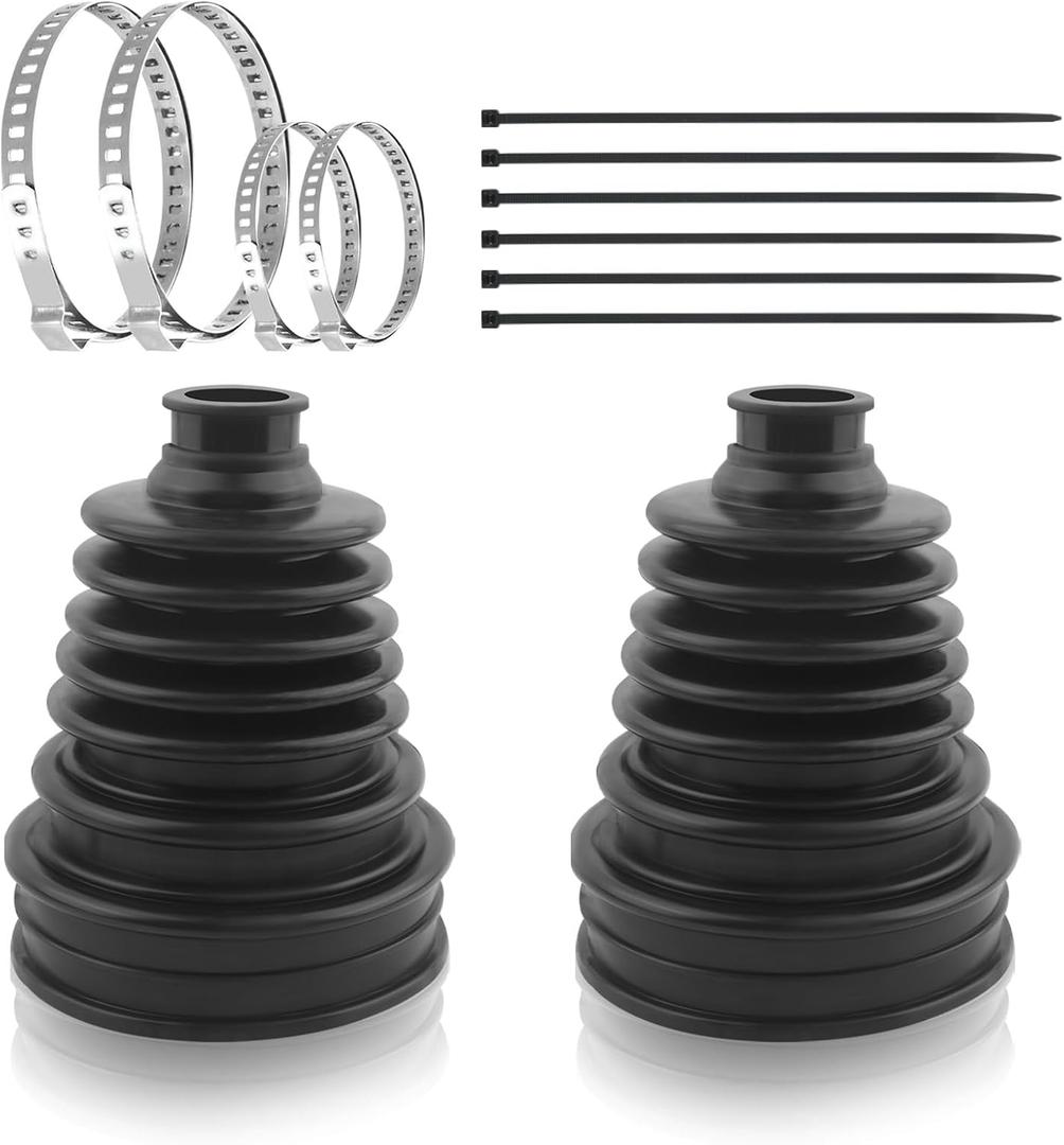 2PCS CV Boot Repair Kit includes 4 Stainless Steel Clamps & 6 Cable Ties,CV Axle Boot Repair Kit for 19mm to 24mm Shafts,Flexible Axle Boots with Wear,Water,Heat Resistance