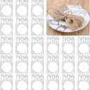 24 Pcs Passover Napkin Rings for the Pesach Seder, Mirrored Napkin Holders Acrylic Serviette Holder for Jewish Passover Table Decoration(Silver)
