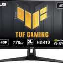 ASUS TUF Gaming 27" 2K HDR Monitor (VG27AQ1A) - QHD (2560 x 1440), IPS, 170Hz (Supports 144Hz), 1ms, Extreme Low Motion Blur, Speaker, G-SYNC Compatible, VESA Mountable, DisplayPort, HDMI