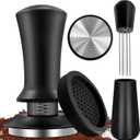 51mm Espresso Accessories Kit, Coffee Tamper Set, Spring Loaded Calibrated Tamper, WDT Tool Espresso and Tamper Mat, 51mm Espresso Tamper Kit for Espresso Coffee Machines, Barista Kit