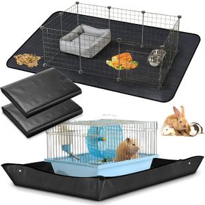 Abbylike 2Pcs Waterproof Pet Playpen Mat 59"x39" Guinea Pig Cage Liner Tarp Bottom Reusable Base for Rabbits, Bunny, Ferrets and Other Small Animals