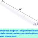 36" Shower Door Bottom Seal Strip for 3/8" (10mm) Glass Ultra Clear Polycarbonate Shower Door Sweep, Single Pack