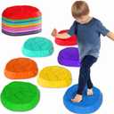 10-Pack Stepping Stones for Kids,Non-Slip Balance Stones Obstacle Course Coordination Game Encourage Toddler Balance Gross Motor Skills Toys for Kids Ages 3-8
