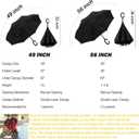 SIEPASA 49/56 Inch Inverted Reverse Upside Down Umbrella, Extra Large Double Canopy Vented Windproof Waterproof Stick Golf Umbrellas with C-shape Handle.