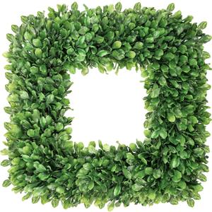 20 Inch Large Boxwood Wreath, Spring Summer Artificial Green Wreaths for Front Door Farmhous Wedding Window Hanging Wall All Year Round Indoor & Outdoor St Patrick's Day Decor