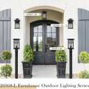 zeyu Modern Outdoor Post Light Fixture, 16 Inch Exterior Pole Light, Die-Cast Aluminum in Black Finish, Clear Glass Shade, Outdoor Pillar Light for Porch Garden, 20068P-L BK, Large
