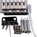 Guitar Tremolo Bridge with Zinc Alloy Saddles and Block, String Spacing 10.5MM, Pop-In Vibrato Bar, Complete Install Kit