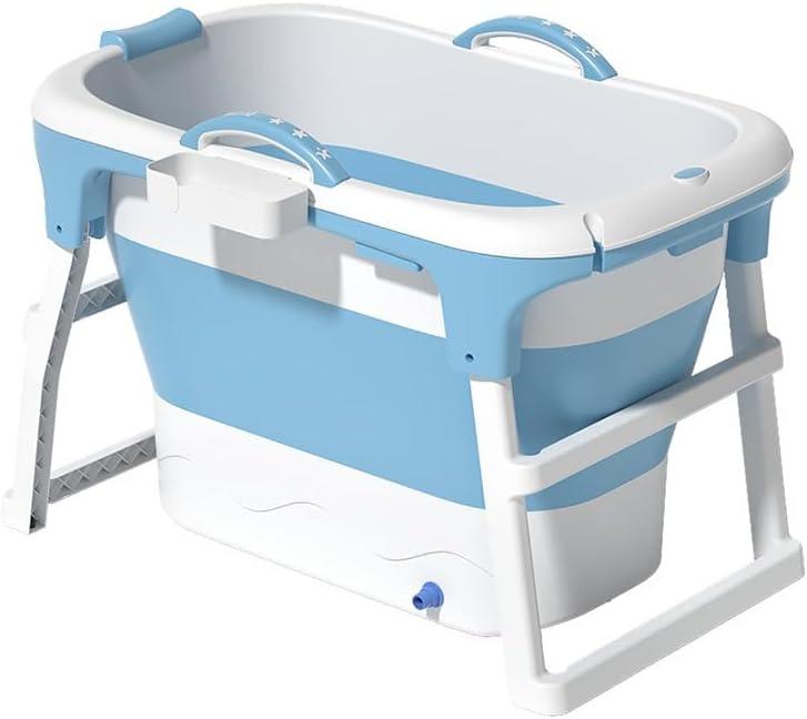 Foldable Bathtub for Adults, 20 Gallon Portable Bathtub, Collapsible Soaking Tub with High-Density PVC & Insulation Cover, Spa for Small Bathrooms, Apartments, Outdoor Use (Drain Hose Included), 41"