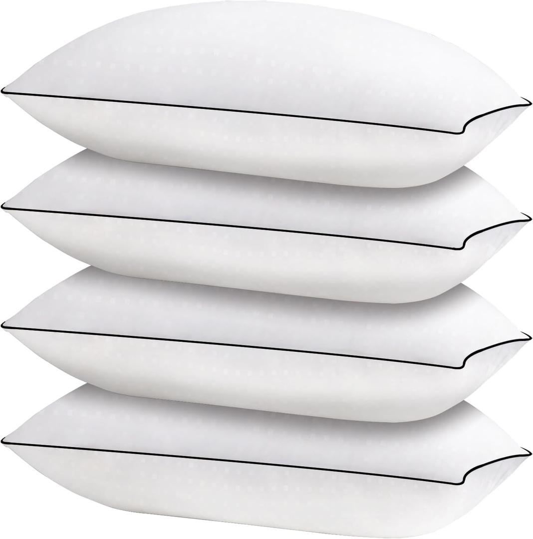 HIMOON Bed Pillows for Sleeping 4 Pack,Standard Size Cooling Pillows Set of 4,Top-end Microfiber Cover for Side Stomach Back Sleepers