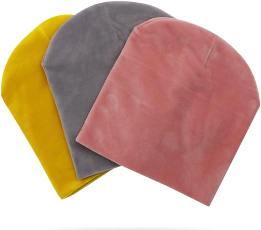 Chemo Beanie Hat for Kids Super Soft Velour Cap Hat Turban Headwrap Scarf Lined Toddler (3-8 Years, Black)