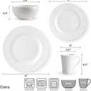 Mikasa 5224193 Ciara 16-Piece Dinnerware Set, Service for 4