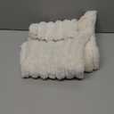 Pallene Faux Fur Plush Throw Pillow Covers 18x18 Set of 2, Luxury Soft Fluffy Striped Decorative Pillow Covers for Sofa, Couch, Living Room, Cream White