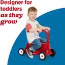 Radio Flyer Scoot 2 Scooter, Blue/Red/Pink, for Kids Ages 1-4, Ride On Toy or 4-Wheel Kids Scooter, Durable Wheels and Frame, Converts Easily with Flip Deck, Toddler Ride On Toys 