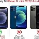 NITITOP Compatible with iPhone 12 Mini Case Clear with Card Holder Cute Flower Floral Leave Pattern for Women Girl Soft TPU Shock-Absorbing Wallet Case Protective Phone Cover - Light Blue