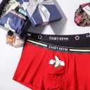 Casey Kevin Mens Valentines Underwear Sexy Novelty Cotton Boxer Briefs for Valentine's Day Gifts 3D Pouch Couple Underwear (Black, L)