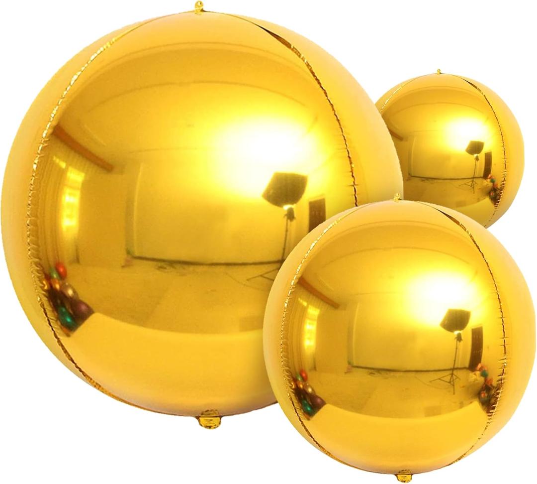 KatchOn, Large Gold Foil Balloons - 22 Inch, Pack of 14 | Gold Mylar Balloons for Golden Party Decorations | Metallic Balloon for Disco, Retirement, Anniversary, Bridal Shower, Birthday Decorations