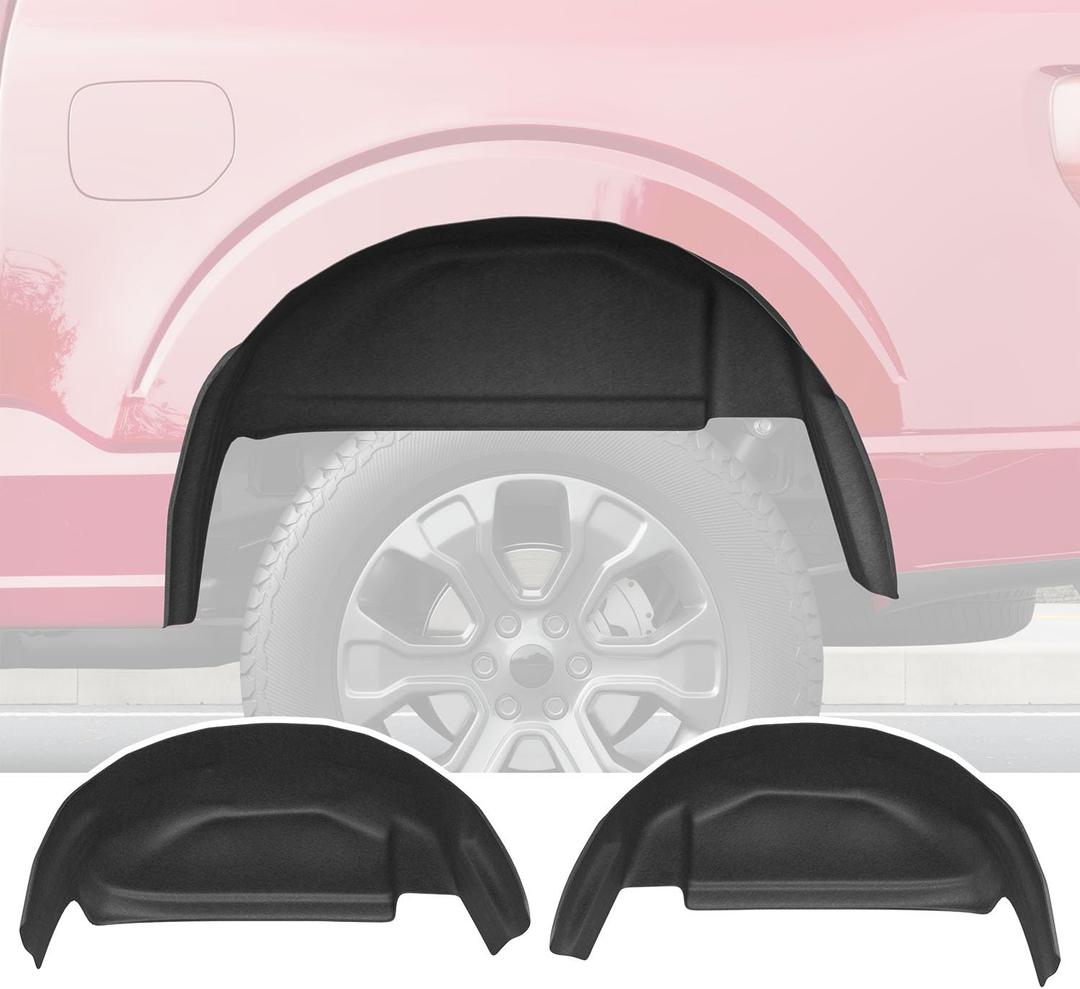 Xipoo Rear Wheel Well Guard Compatible with 2021-2025 Ford F150 Wheel Well Liner Tire Inner Fender Replacement for 2021-2025 Ford F-150 Accessories