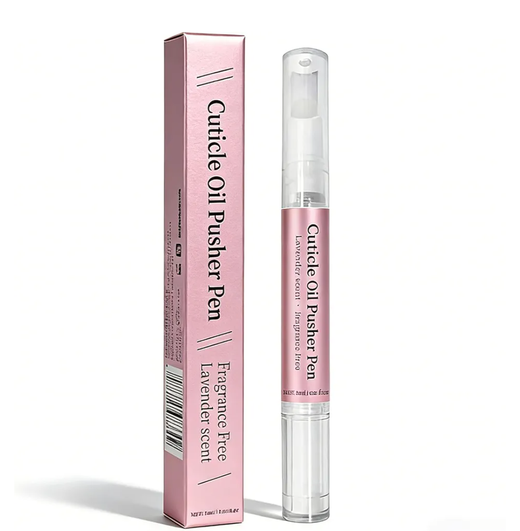 Ceramic Cuticle Pusher & Oil Pen - Professional 2-in-1 Care for Dry, Damaged Nails & Hangnails, Gentle Remover Pen with Nourishing Oil to Moisturize & Strengthen (1 Pack)