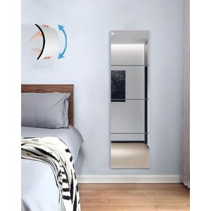 Wall Mirrors for Bedroom Door,Unbreakable Full Length Wall Mirrors Tiles,shatterproof Mirror for Kids 4 Pack 10" x10,Workout for Home Gym Body,Closet Mirror Wall Home Gym, 40"L x 10"W