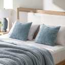 MIULEE Pack of 2 Coastal Blue Euro Sham Pillow Covers 24x24 Inch Summer Modern Boho Accent Decorative Throw Pillow Covers Chenille Farmhouse Cushion Covers for Home Decor Couch Bed Sofa Living Room