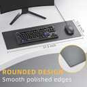 Large Glass Gaming Mouse Pads,Office Desk Pad Protectors,Tempered Glass Smooth Surface Hard Mouse Pads for Office and Home,11.8Inx31.5In Black, 11.8L x 31.5W inches