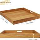 24 x 24 Inches Large Square Teak Wood Ottoman Tray with Handles, Serve Tea, Coffee Classic Wooden Decorative Serving Tray