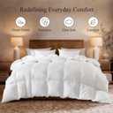 Globon Winter White Goose Down Comforter King Size,Down Duvet Insert, 800 Fill Power, 420 Thread Count,Ultra Soft Noiseless Shell with Corner Tabs, White