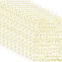 1730 Alphabet Letter Stickers, 10 Sheets Self Adhesive Monogram Stickers Upgraded Cute Handwriting Letter Vinyl Stickers for DIY Crafts Art Making Cards Notebook Decor (Glitter Gold, Sans Serif M)