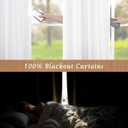 LAMIT White 100% Blackout Linen Curtains, 63 Inches Linen Textured Thermal Bedroom Curtains Back Tab and Rod Pocket Neutral Panels with White Liner for Short Windows, 2 Panels, 38 x 63 Inch