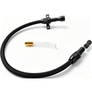 29.58in Flexible Transmission Dipstick Stainless Hose Black | Used for TH350 TH400 700R4 4L60E 4L80E Transmissions Stainless Steel Braided Hose Clear Level Checking Everyday Maintenance