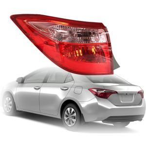 Munirater 1-Pack Rear Left Tail Light Assembly Replacement for Corolla 2017 Outer Driver Side Brake Lamp