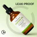 2 x Castor Oil for Eyelash & Aceite de Castor Organico | Aceite de Ricino para Pestaas  4 fl oz, Cold-Pressed & Hexane-Free, Glass Bottle with Pre-Filled Lash & Brow Applicators