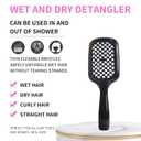 2Pcs Detangling scalp brush,Untwisted haibrush,Flexible bristles, anti-static massage paddlebrush, suitable for Wet and Dry Detangle Urbrush for Men and Women (Black+Purple)