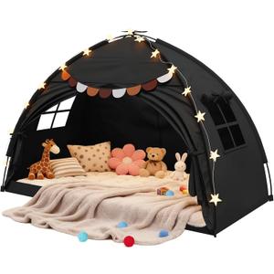 Bed Tent Twin Full Size Bed Tent for Kids Foldable Bunk Canopy Tents Privacy Space Blackout Toddler Sleeping Tents Breathable Portable Cottage Drafty Room for Indoor Bedroom