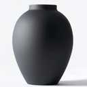 Black Vase for Home Decor - Tall Ella Flower Vase for Centerpieces, Table & Mantel Decorations - Large Round Iron Vase 9 Inch - Matte Black Vases for Flowers & Pampas Grass