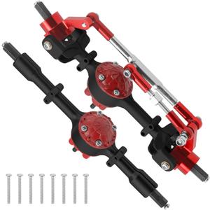 Vgoohobby Metal Front & Rear Portal Axle Set Upgrades Parts Compatible with WPL C14 C24 C34 C44 B14 B24 1/16 RC Car (Black)