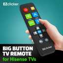 Hisense Replacement TV Remote Compatible with Hisense TV's ONLY (Black) Big Button TV Remote Control, Simplified and Easy to Use (2xAAA Batteries not Included)