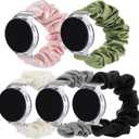 5 Packs 20mm Bands Scrunchie Band Compatible with Samsung Galaxy Watch 7 6 5 4 (40mm/44mm)/Galaxy Watch 3 (41mm)/Active/Active 2/Galaxy Watch 42mm for Women (Black/Pink/Green/Grey/White Lace)