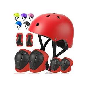 Kids Bike Helmet Set, CPSC Certified with Knee Pads Elbow Pads Wrist Guards,Adjustable Helmet for Ages 3-5-8-15 Toddler Kids&Youth,Bicycle Skateboarding (Small ( 3- 9 years ),RED)