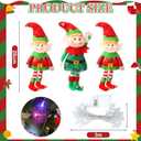 3 Pcs 7.8 in Christmas Plush Elves Figurine Gifts Xmas Tree Decoration with Light String Adorable Christmas Elves Gifts Exchange Funny Stuffed for Winter Holiday Fireplace Festive Home