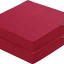 Outdoor Chair Cushions 16 x 17 Inch Waterproof Patio Chair Cushions with Tie 5 Year Color Fastness Thick Outdoor Seat Cushion for Garden Lawn Patio Furniture Burgundy Red Set of 2