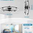 VOLISUN Low Profile Ceiling Fan with Lights and Remote, 23.6in Bladeless Ceiling Fans with Light Flush Mount, Dimmable Modern LED Fan Light, Black Fandelier Ceiling Fans for Bedroom,Living Room