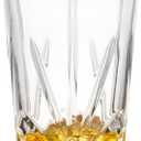 Cut Crystal Glass Cocktail Shaker Set - 15oz Lead-Free Crystal Shaker with Stainless Steel Lid, Liquor Pour Spout, and 4 Cocktail Recipe Coasters - Premium Barware for Home Bartenders