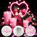 Pink Valentine's Day Fairy String Lights Pink Heart Led Fairy Light Battery Operated 10.5 ft 30 LED Valentine Heart Twinkle Lights Romantic Valentines Hanging Light for Home Party Bedroom Wedding