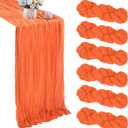 6 Pack Orange Table Runner Cheesecloth Table Runner 35x120 Inch Gauze Rustic Boho 10FT Cheese Cloth for Spring Wedding Decor Birthday Party Holiday Baby Shower Decoration