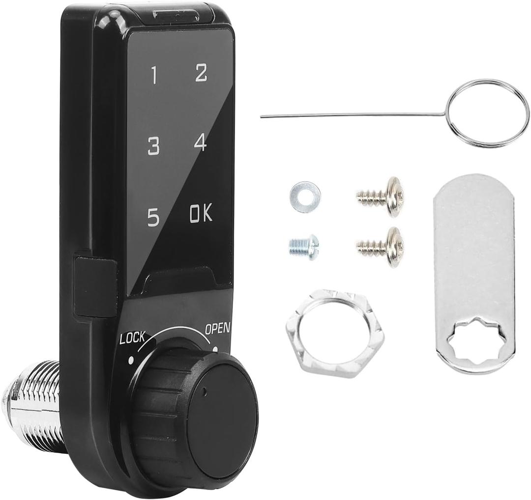 Code Security Lock Touch, VDHU Electronic Cabinet Deadbolt Lock, Digital Keypad Password Keyless Entry Key Access for Doors Coded Locker for Furniture, Hotel, Company, Factory (L=20)
